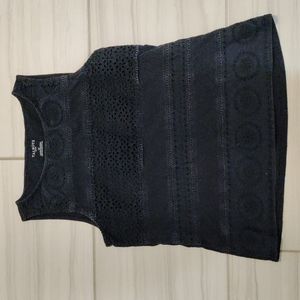 Talbots Eyelet Navy Sleeveless Top